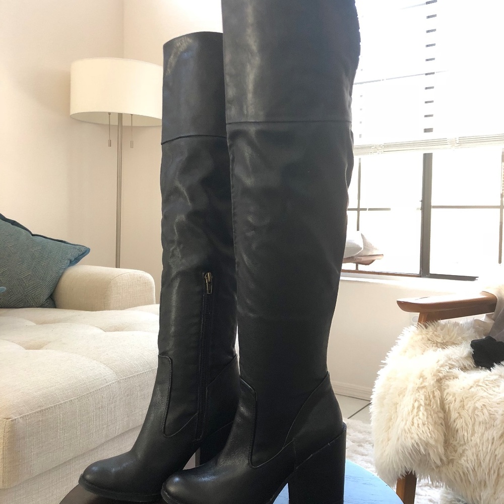 Black Leather Dolce Vita Knee High Boots